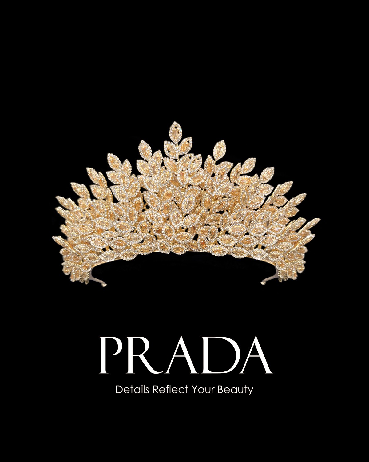 Prada Zircon Stone Big Size Henna Crown Buy Now