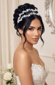 Zircon Stone Hair Accessories Bridal Models Wedding Engagement