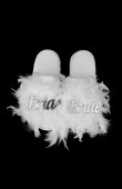 Bride Bride Slippers Party Bachelorette Feathered Slippers