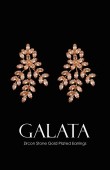 Galata Zircon Stone Earrings Honey Wedding Wedding Bridal Engagement Accessories