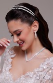 Zircon Stone Hair Accessories Bridal Models Wedding Engagement