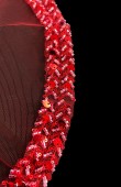 Feathered and Stoned Bridal Halay Handkerchief Chiffon Laser Flowered Bridal Halay Handkerchief