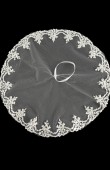 Feathered and Stoned Bridal Halay Handkerchief Chiffon Laser Flowered Bridal Halay Handkerchief