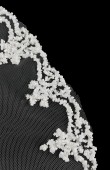 Feathered and Stoned Bridal Halay Handkerchief Chiffon Laser Flowered Bridal Halay Handkerchief