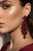Kristal Taşlı Küpe Nişan Düğün Tasarım Kına Şık Küpe Modelleri