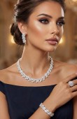 Zircon Set Necklace Wedding Henna Engagement Jewelry Set Models