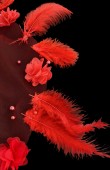 Feathered and Stoned Bridal Halay Handkerchief Chiffon Laser Flowered Bridal Halay Handkerchief
