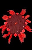 Feathered and Stoned Bridal Halay Handkerchief Chiffon Laser Flowered Bridal Halay Handkerchief