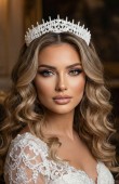 Bridal Crown Models Zircon Stone Wedding Engagement
