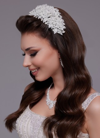 Bridal Crown Accessories Models Wedding Dress White Dress