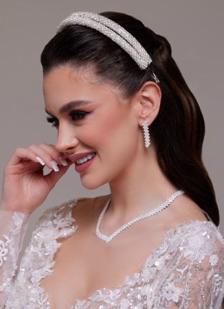 Zircon Stone Hair Accessories Bridal Models Wedding Engagement