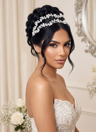 Zircon Stone Hair Accessories Bridal Models Wedding Engagement