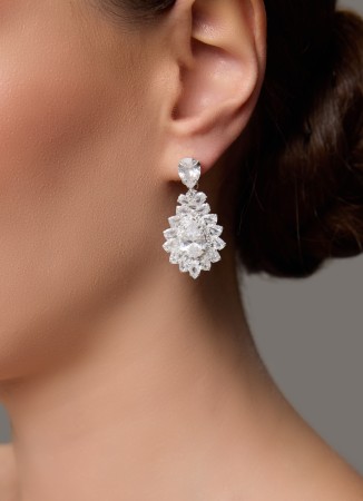 Zircon Stone Earrings Engagement Wedding Design Henna Earring Models Stylish Earrings
