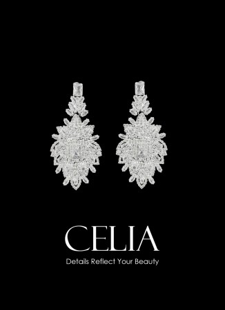 Zircon Stone Earrings Engagement Wedding Design Henna Earring Models Stylish Earrings