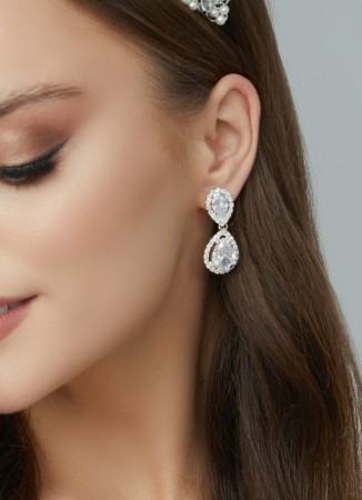 Zircon Stone Earrings Engagement Wedding Design Henna Earring Models Stylish