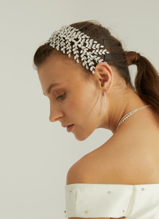 Zirkon Taşlı Saç Aksesuarı Modelleri Tasarım Düğün Kına Nişan Gelin