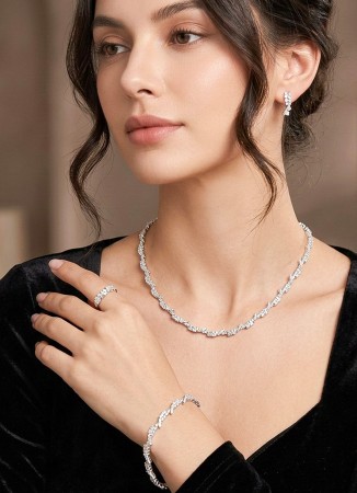 Zircon Set Necklace Wedding Henna Engagement Jewelry Set Models