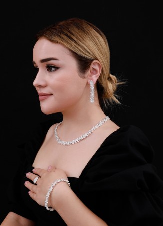 Zircon Set Necklace Wedding Henna Engagement Jewelry Set Models