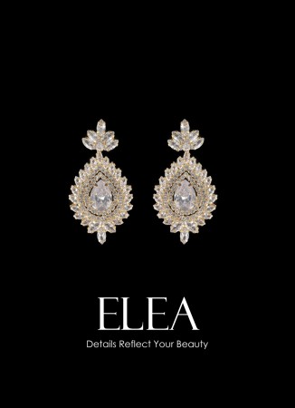 Zircon Stone Earrings Engagement Wedding Design Henna Earring Models Stylish Earrings
