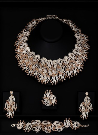 Feyza Special Production Zircon Stone Three-dimensional Set Necklace