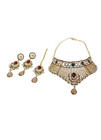 Indian Set Necklace Wedding Henna Engagement Jewelry Set Models Set of 3