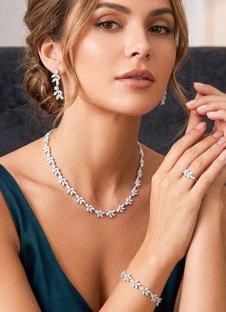 Zircon Set Necklace Wedding Henna Engagement Jewelry Set Models