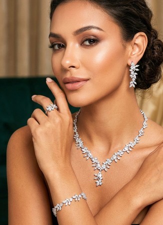 Zircon Set Necklace Wedding Henna Engagement Jewelry Set Models