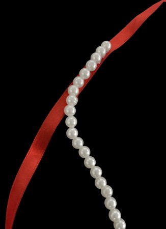 Pearl Promise Engagement Ribbon promise cutting beaded promise ribbon scissors