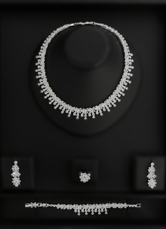Zircon Set Necklace Wedding Henna Engagement Jewelry Set Models