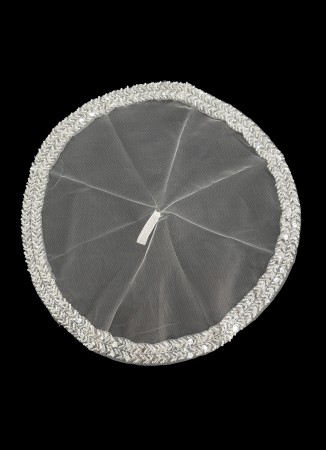 Feathered and Stoned Bridal Halay Handkerchief Chiffon Laser Flowered Bridal Halay Handkerchief