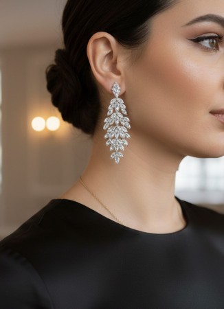 Crystal Stone Earrings Engagement Wedding Design Henna Stylish Earring Models