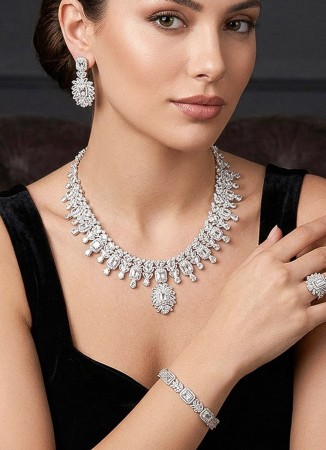 Zircon Set Necklace Wedding Henna Engagement Jewelry Set Models