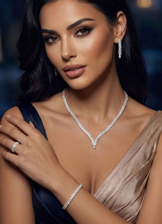Set Necklace Wedding Henna Engagement Jewelry Set Models