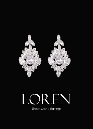 Zircon Stone Earrings Engagement Wedding Design Henna Earring Models Stylish Earrings