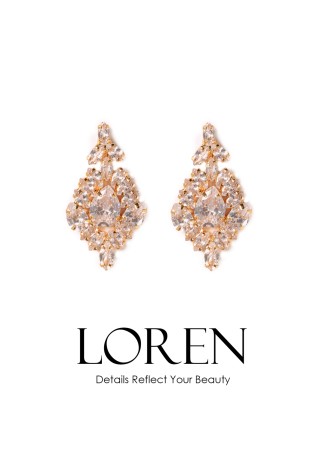 Zircon Stone Earrings Engagement Wedding Design Henna Earring Models Stylish Earrings