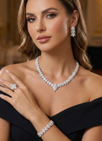 Zircon Set Necklace Wedding Henna Engagement Jewelry Set Models