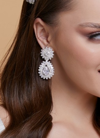 Zircon Stone Earrings Engagement Wedding Design Henna Stylish Earring Models