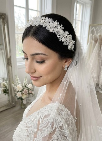 Bridal Crown Accessories Models Wedding Dress White Dress