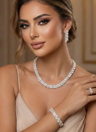 Zircon Set Necklace Wedding Henna Engagement Jewelry Set Models