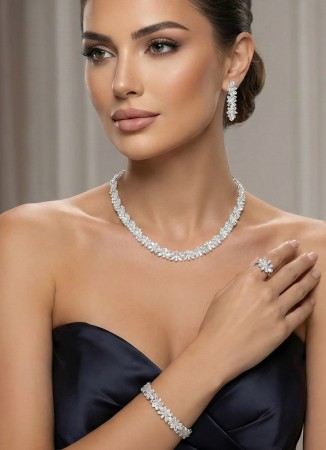 Zircon Set Necklace Wedding Henna Engagement Jewelry Set Models