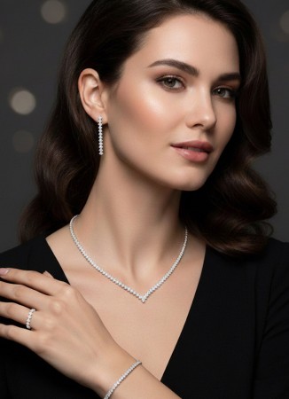 Zircon Set Necklace Wedding Henna Engagement Jewelry Set Models