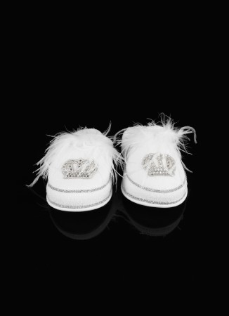 Bride Bride Slippers Party Bachelorette Feathered Slippers