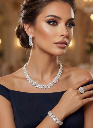 Zircon Set Necklace Wedding Henna Engagement Jewelry Set Models