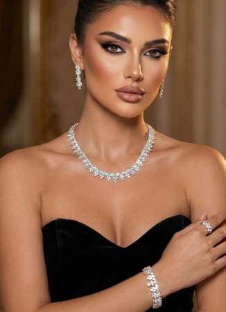 Zircon Set Necklace Wedding Henna Engagement Jewelry Set Models