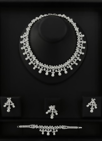Zircon Set Necklace Wedding Henna Engagement Jewelry Set Models