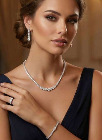 Zircon Set Necklace Wedding Henna Engagement Jewelry Set Models