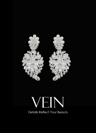 Zircon Stone Earrings Engagement Wedding Design Henna Stylish Earring Models