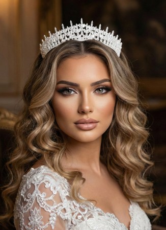 Bridal Crown Models Zircon Stone Wedding Engagement