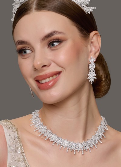 Zircon Set Necklace Wedding Henna Engagement Jewelry Set Models