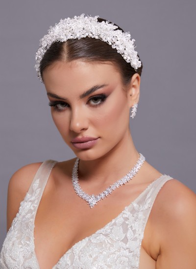 Bridal Crown Accessories Models Wedding Dress White Dress Bridal Crown Accessories Models Wedding Dress White Dress